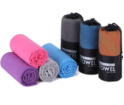 China Quick-Drying Sports Towel Sports Fitness Towel Microfiber QUICK-DRY Towel With Mesh Bag for sale