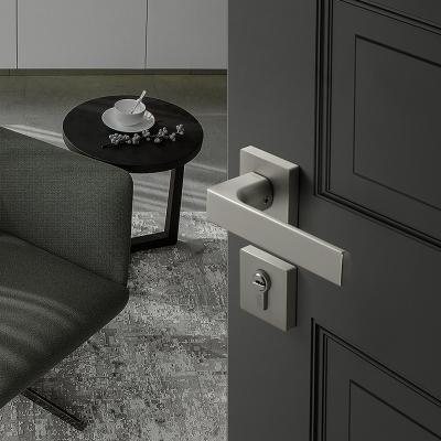 China Zinc Alloy Door Lock [Handle Door] Bedroom Door Lock Modern Indoor Mute Zinc Alloy Slot Household With Key For Faminly Hotel for sale