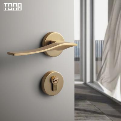 China Luxury Interior Door Lock Door Handle Europe Furniture Door Solid Brass Pure Copper Hardware For Home for sale