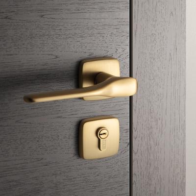 China Luxury Brass Goo-Ki Interior Door Lock Door Handle Solid Brass Europe Furniture Door Pure Copper Hardware For Home for sale