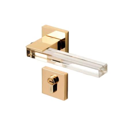 China Hot Selling Zinc Alloy +Acrylic Crystal Mute Room Door Lock Acrylic Door Lock For Home for sale