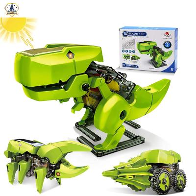 China Deluxe STEM 4 in 1 Solar Power Robot Dinosaur Model Puzzle Science DIY Toys for Children for sale