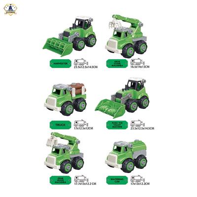 China Toy Detachable Assembly Diecast Vehicles 6 In 1 Take Apart Plastic Construction Toys Truck Set For Kid for sale