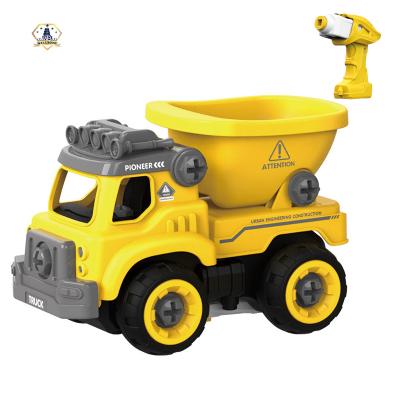 China Eco-friendly popular construction plastic detachable model building block truck toy for kids for sale