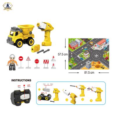 China Building Blocks Toy Good Selling Children Enlighten Friction Toy Truck Set With Map for sale