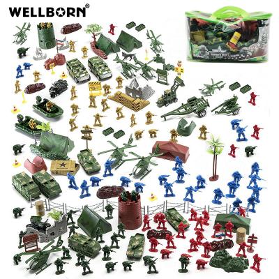 China 230pcs Friction Toy Military Toy Set with Soldiers, Vehicles, Airplanes, Boats and Playmat Army Base Toy for sale