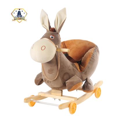 China Ride On Toy 2018 New Design Donkey Wooden Rocking Horse for sale