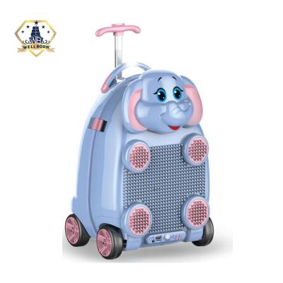 China Remote Control Kids Ride On Suitcase Kids Toy Plastic R/C Luggage With EN71 On Wheels for sale