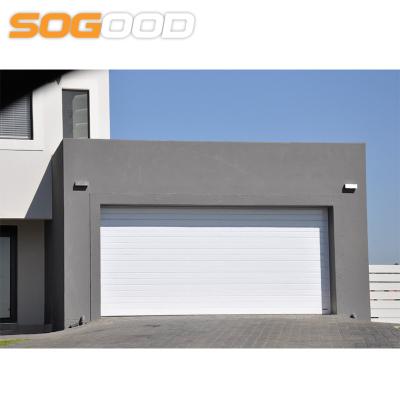 China Traditional 40mm Thickness Galvanized Steel White Automatic Sectional Garage Door for sale