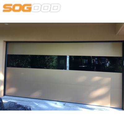 China Modern Electric Modern Garage Door With Windows Truss For Sale for sale