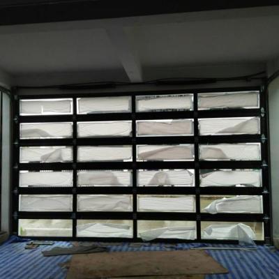 China Modern Full View Frameless Glass Garage Doors 9x8 Insulated Garage Door for sale