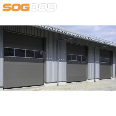 China Automatic Industrial Double Doors Fire Rated Sectional High Lift Industrial Door for sale