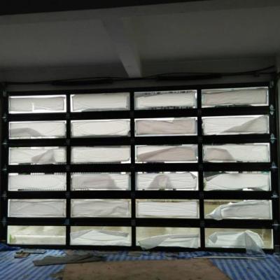 China Waterproof Anodized Black Garage Door Aluminum Folding Garage Glass Door for sale