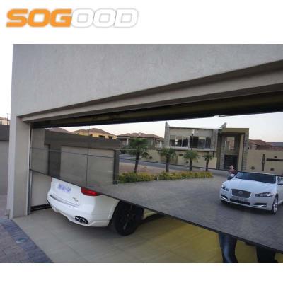 China Modern aluminum frame 50mm aluminum frameless glass garage door price for sale