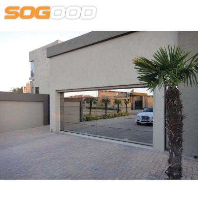 China Modern Aluminum Sectional Mirror Frameless Glass Garage Door for sale