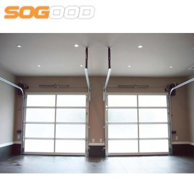 China Automatic Used Commercial Exterior Garage Glass Door for sale