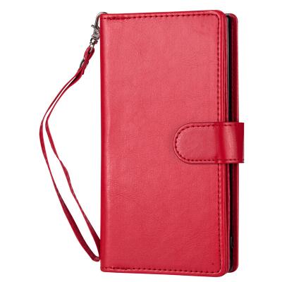 China PU Leather Shockproof Flip Phone Case with Hand Strap for iPhone 13 Credit Card Holder Back Cover Cell Phone Case for iPhone 13 pro for sale