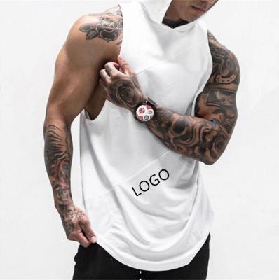 China Wicking Long Loose Gym Hoodie Dry Fit Men's Tank Top for sale