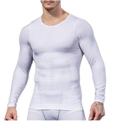 China Wholesale Sustainable Mens Bodybuilding Gym Clothing Seamless Compression Padded Long Sleeve Shirt for sale