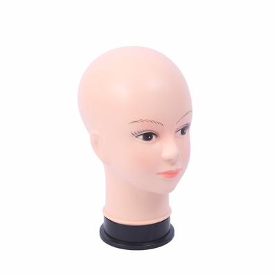 China Inflatable New Product Realistic Black Base Skin Color Make Up Female Head Mannequin Match With Wig for sale