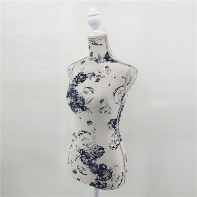 China Durable Half Body Light Styrofoam Cloth Mannequin Dress Form On White Tripod Stand for sale