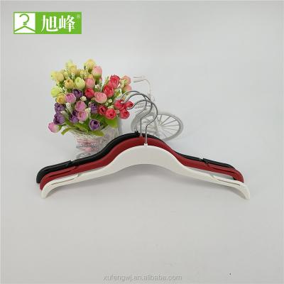 China Multifunctional wholesale white plastic hanger for leisure suit accept custom logo for sale