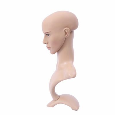 China Plus size male mannequin heads cheap flexible PLASTIC makeup mannequin head could use 100%human hair mannequin head for sale