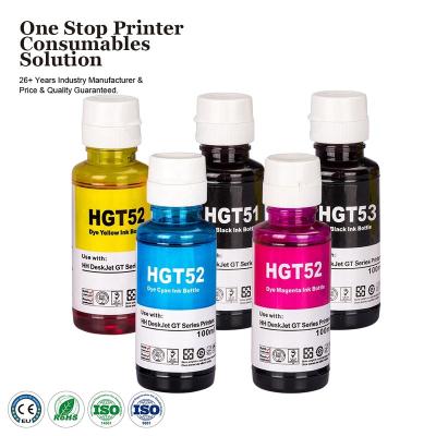 China Eco-friendly Water Based INK-POWER GT 51 52 53 GT51 GT52 GT53 Premium Color Compatible Bottle Refill Water Based Ink For HP Deskjet 5810 310 Printer for sale