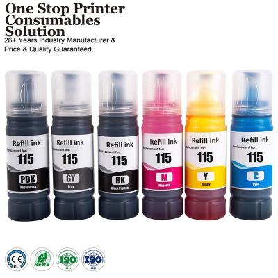 China INK-POWER 115 Eco-Friendly Water Based Premium Compatible Bulk Bottle Refill Water Based Ink For Epson EcoTank L8160 L8180 Printer for sale