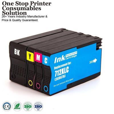 China INK-POWER 712XL 712 XL Color Inkjet Premium Remanufactured Remanufactured Ink Cartridge For HP712 For HP DesignJet T210 T230 Printer for sale