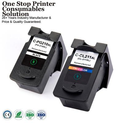 China Black 211XL Remanufactured CL 211 INK-POWER 210 210XL PG210 CL-211 CL211 Ink Cartridge Remanufactured For Canon Pimxa MX360 MP 280 Printer for sale