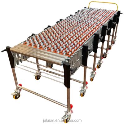 China Oil Resistant New Top Selling Sleeve Conveyor Flexible Extendable Gravity Slippery Helpless Roller Conveyor for sale