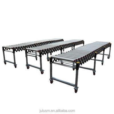 China Oil Roller Conveyor Extendable Heavy Duty Packing Flexible Motorized Electric Telescopic Automated Industrial Roller Conveyor for sale