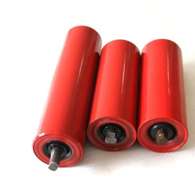 China Building Material Shops Steel Conveyor Roller Gravity Idler Roller Rubber Coated Waiting Roller for sale