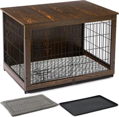 China Double Door Wooden Dog Crates in Modern Style 81*55*67cm for Home Decorative Furniture for sale