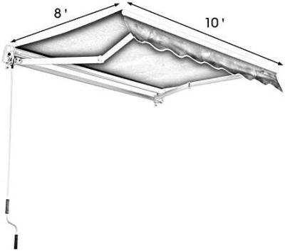 China Powder Coated Aluminum Frame Outdoor Retractable Awning 250*200 cm Manual Sun Awnings for sale