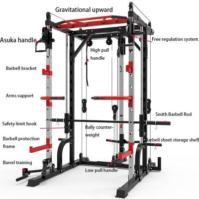 China New Design Fitness 2021 Safe Comfortable Portable Smith Machine Multi Functional For Functional Trainer Gym Strength Workout Equipment for sale