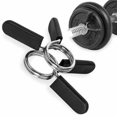 China Non-slip Rotation Lock Collar Barbell Bar Collar Solid Steel Dumbbell Locks Spring Collar for sale