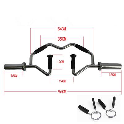 China Universal Fitness Equipment Power Pull Up Biceps Triceps Trap Barbell Bar With Rubber Grips for sale