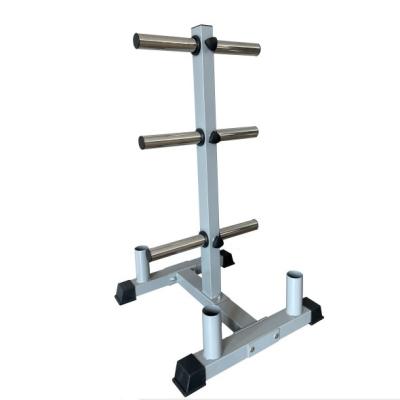 China Modern Gym Weightlifting Weight Plate Tree and Barbell Rack Storage Indoor Fitness Equipment for sale