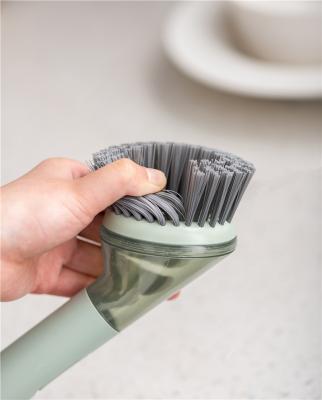 China Sustainable Soap Dispenser Brush Scrubber Dish Brush Cleaning Kitchen Pinmoo Clean Brush for sale