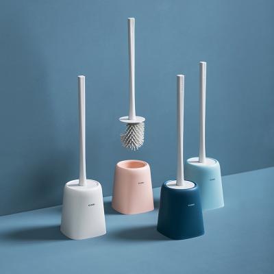 China Pinmoo Viable Nordic Style Toilet Bowl Brush With TPR Toilet Brush Holder Soft Head Toilet Cleaning Brush for sale