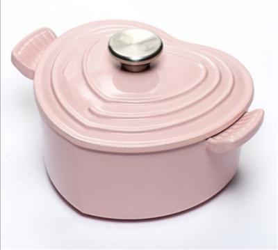 China Heart-sharp Stove Braised Pot Enamel Pot Sustainable Cast Iron Enamel Pot Flower Soup for sale