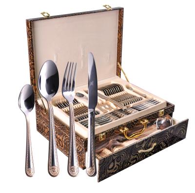 China Workable Wholesale 72pcs Stainless Steel Cutlery Set With Laser Logo Pattern for sale