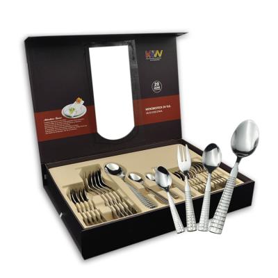 China 304 24pcs Durable Polished Stainless Steel Cutlery Set Luxury Flatware Set for sale