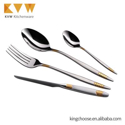 China Sustainable Fashion Design Iron Cutlery Holder 39pcs Stainless Steel Flatware Set for sale