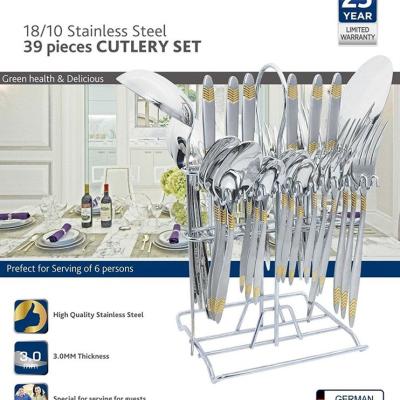 China 18/10 Stainless Steel Viable 39 Piece Custom Cutlery Set for sale