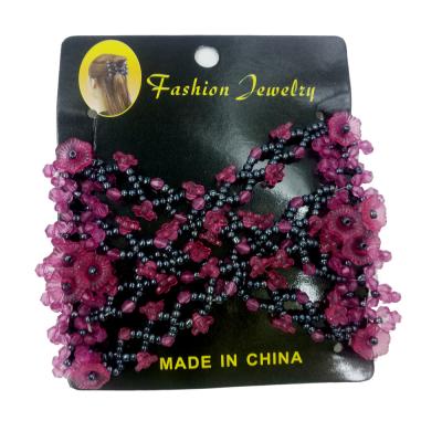 China Fashionable Lady Fashion Electroplating Double Hair Comb FS004Colorful Flower Combs Magic Rhinestone Hair Clip Beaded Hair Combs Hair Accessories for sale