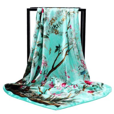 China Chinas Fashionable Factory Direct Customized Wholesale High Quality Scarf Flower Print Satin Scarf for sale