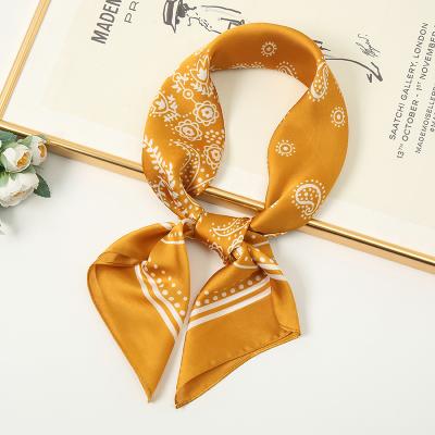 China European American Autumn Fashion cashew flower scarf 70*70cm workplace temperament designer scarf styles silk scarf for women for sale